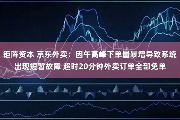 钜阵资本 京东外卖：因午高峰下单量暴增导致系统出现短暂故障 超时20分钟外卖订单全部免单