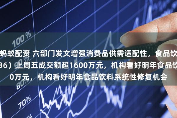 蚂蚁配资 六部门发文增强消费品供需适配性，食品饮料ETF天弘（159736）上周五成交额超1600万元，机构看好明年食品饮料系统性修复机会