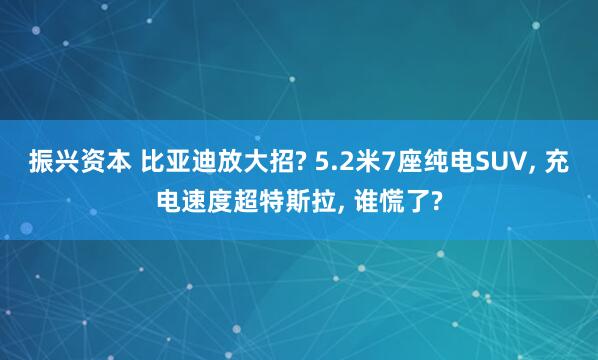 振兴资本 比亚迪放大招? 5.2米7座纯电SUV, 充电速度超特斯拉, 谁慌了?